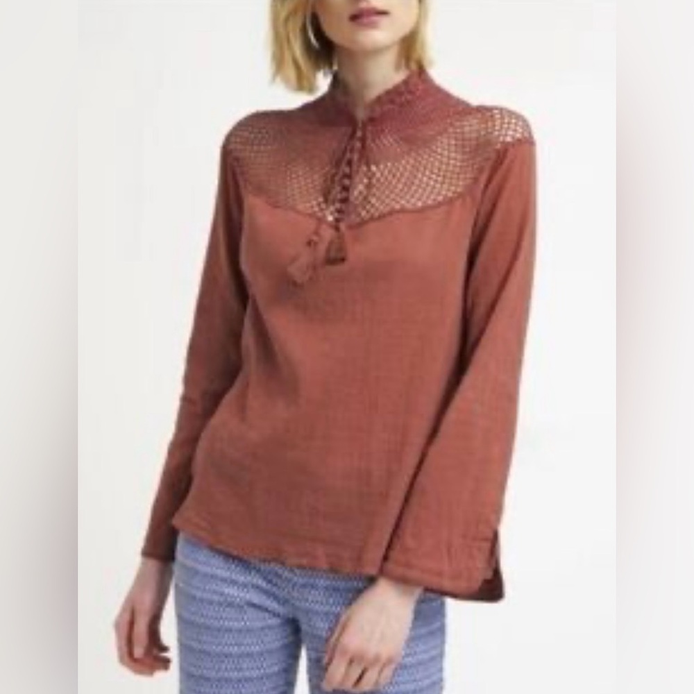 Free People Rust Long Sleeve Top